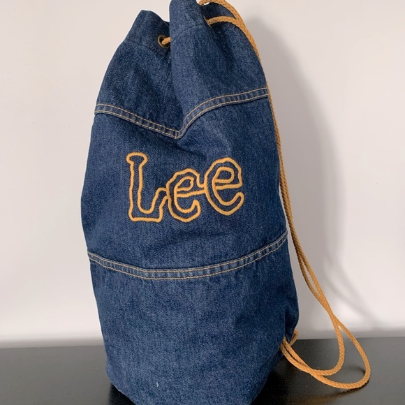 Lee Handbags - Vintage Lee denim drawstring tote bag